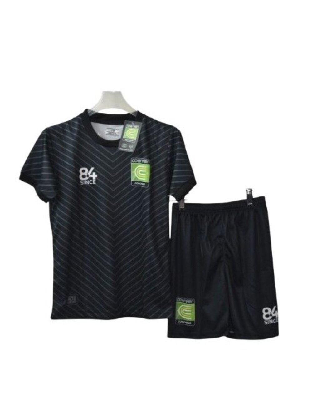 Coerver Performance Academy Youth Soccer Uniform Set Black Shirt Shorts YM